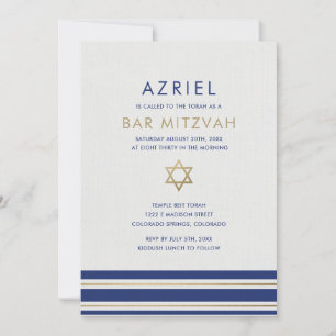 Moderne Tallit Bar Mitswa Uitnodiging