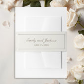 Moderne Tan Cream Script Weddenschap Uitnodigingen Wikkel