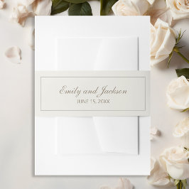 Moderne Tan Cream Script Weddenschap Uitnodigingen Wikkel