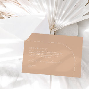 Moderne Tan Elegant Arch Bridesmaid-Kaart Kaart