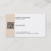 Moderne Tan en Wit Monogram Professioneel Visitekaartje (Achterkant)