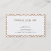 Moderne Tan & White Zebra Animal Print Visitekaartje (Achterkant)