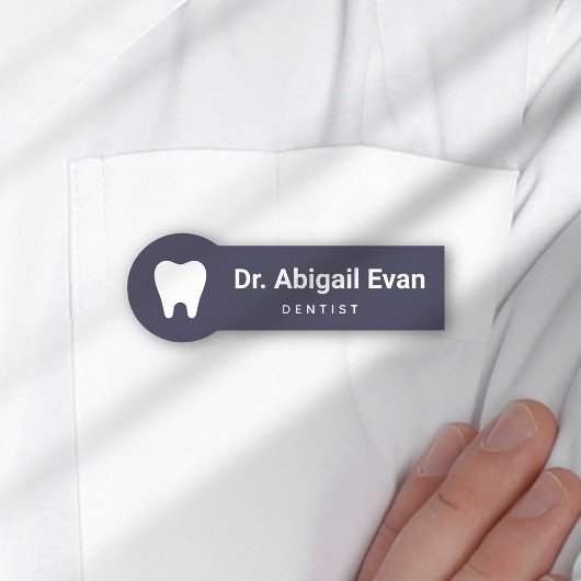 Moderne Tand Icon Professionele Orthodontist Naamplaatje