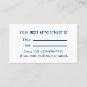 Moderne Tand Logo Afspraak Visitekaartje Afsprakenkaartje (Achterkant)