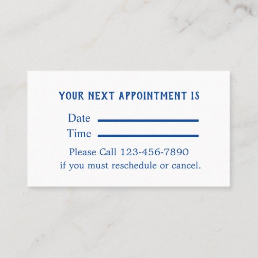 Moderne Tand Logo Afspraak Visitekaartje Afsprakenkaartje (Achterkant)