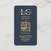 Moderne Tandarts Goud Houtskool Blauw Tandheelkund Visitekaartje (Achterkant)