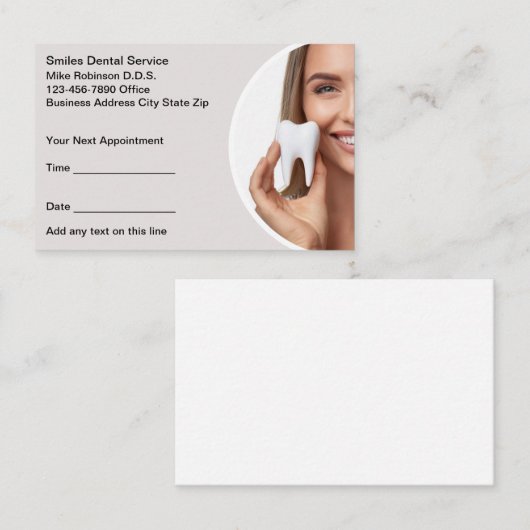 Moderne Tandarts Kantoor Afspraakkaarten Budget Afsprakenkaartje (Voorkant / Achterkant)
