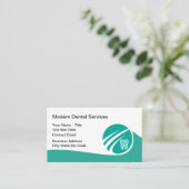 Moderne Tandarts Kantoor Blauwgroen Afspraakkaarte Visitekaartje (Staand voorkant)