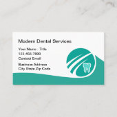 Moderne Tandarts Kantoor Blauwgroen Afspraakkaarte Visitekaartje (Voorkant)
