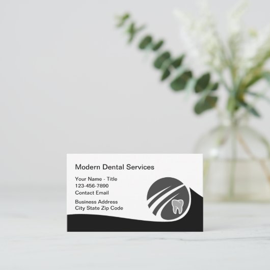 Moderne Tandarts Kantoor Budget Afspraakkaarten Visitekaartje (Staand voorkant)