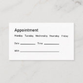 Moderne Tandarts Kantoor Budget Afspraakkaarten Visitekaartje (Achterkant)