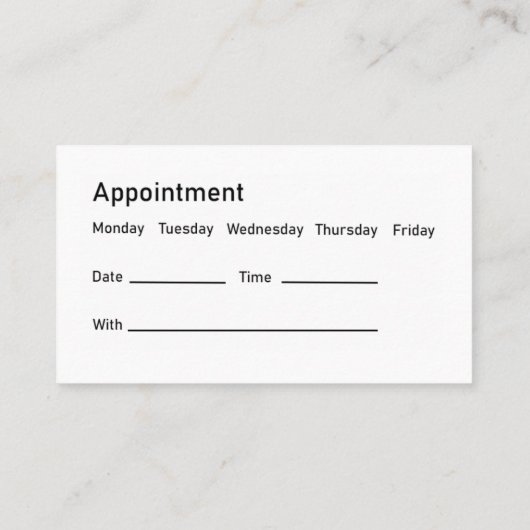 Moderne Tandarts Kantoor Budget Afspraakkaarten Visitekaartje (Achterkant)