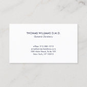 Moderne Tandarts Logo op Navy Blue Visitekaartje (Achterkant)