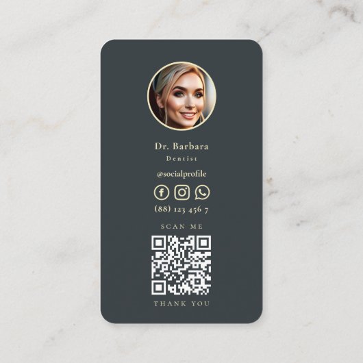 MODERNE TANDARTS ORTHODONTIST GOUDEN TAND VISITEKAARTJE (Achterkant)