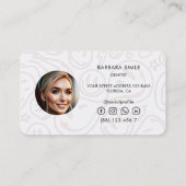 Moderne tandarts orthodontist roze glimlach visitekaartje (Achterkant)