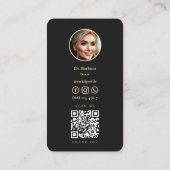 MODERNE TANDARTS ORTHODONTIST ZWART GOUD VISITEKAARTJE (Achterkant)