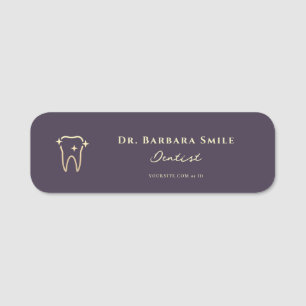 MODERNE TANDARTS PAARSE GOUDEN ORTHODONTIST NAAMPLAATJE