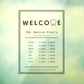 Moderne Tandarts Storefront Open Uren Tand Logo Raamsticker (Vel 3)