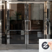 Moderne Tandarts Winkel Openingstijden Tand Logo Raamsticker (Kantoordeur)