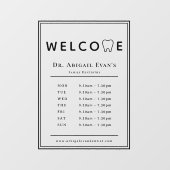 Moderne Tandartszaak Openingsuren Tand Logo Raamsticker (Vel)