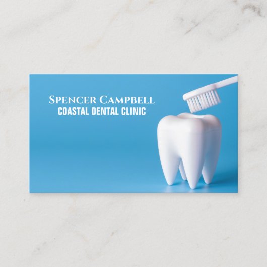 Moderne Tanden Tandarts Assistent Kliniek Tand Visitekaartje (Voorkant)