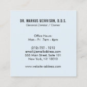 Moderne Tanden Tanden Zwart Logo op Blauw Vierkante Visitekaartje (Achterkant)