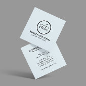 Moderne Tanden Tanden Zwart Logo op Blauw Vierkante Visitekaartje