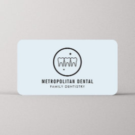 Moderne Tanden Tanden Zwart Logo op Blauw Visitekaartje