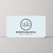 Moderne Tanden Tanden Zwart Logo op Blauw Visitekaartje