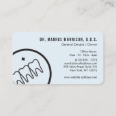 Moderne Tanden Tanden Zwart Logo op Blauw Visitekaartje (Achterkant)