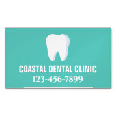 Moderne tanden tandheelkundige assistent kliniek t magnetisch visitekaartje (Voorkant)