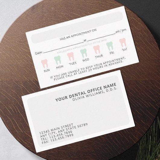 Moderne Tandheelkundige Aanstelling Herinnering Ka Afsprakenkaartje