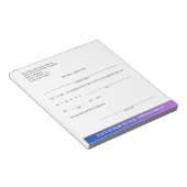 Moderne tandheelkundige afspraak excuus slip op ma notitieblok (Schuin)