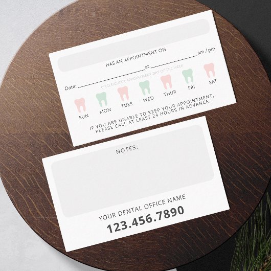Moderne Tandheelkundige Afspraak Herinnering Opmer Afsprakenkaartje