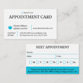 Moderne tandheelkundige afspraakkaart afsprakenkaartje (Voorkant / Achterkant)