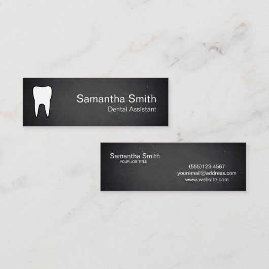 Moderne tandheelkundige assistent tandheelkundige mini visitekaartje (Voorkant / Achterkant)