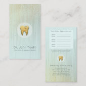 Moderne tandheelkundige benoeming aqua Gold Visitekaartje (Voorkant / Achterkant)