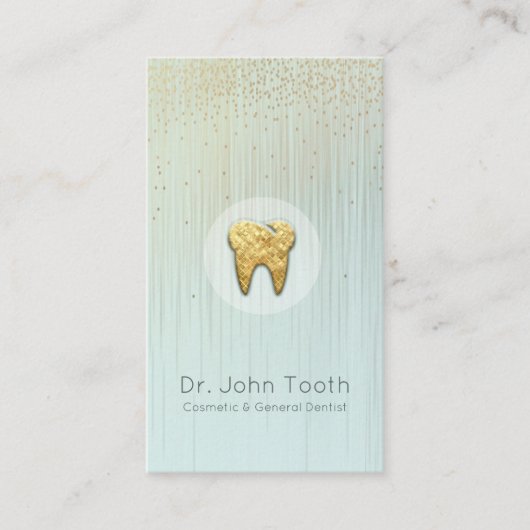 Moderne tandheelkundige benoeming aqua Gold Visitekaartje (Voorkant)