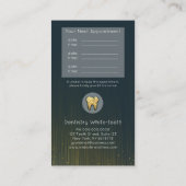 Moderne tandheelkundige benoeming Blue Gold Visitekaartje (Achterkant)