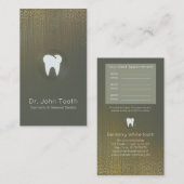 Moderne tandheelkundige Benoeming Groen goud Visitekaartje (Voorkant / Achterkant)