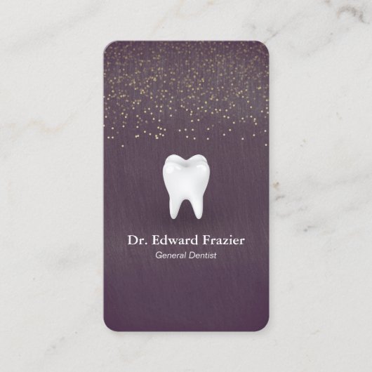 Moderne tandheelkundige Benoeming Paars Gold Afsprakenkaartje (Voorkant)