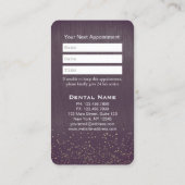 Moderne tandheelkundige Benoeming Paars Gold Afsprakenkaartje (Achterkant)