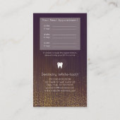 Moderne tandheelkundige Benoeming Paars Gold Visitekaartje (Achterkant)