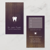 Moderne tandheelkundige Benoeming Paars Gold Visitekaartje (Voorkant / Achterkant)