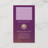 Moderne tandheelkundige Benoeming Paars Gold Visitekaartje (Achterkant)