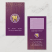 Moderne tandheelkundige Benoeming Paars Gold Visitekaartje (Voorkant / Achterkant)