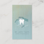 Moderne tandheelkundige benoeming Turquoise Gold Visitekaartje (Voorkant)