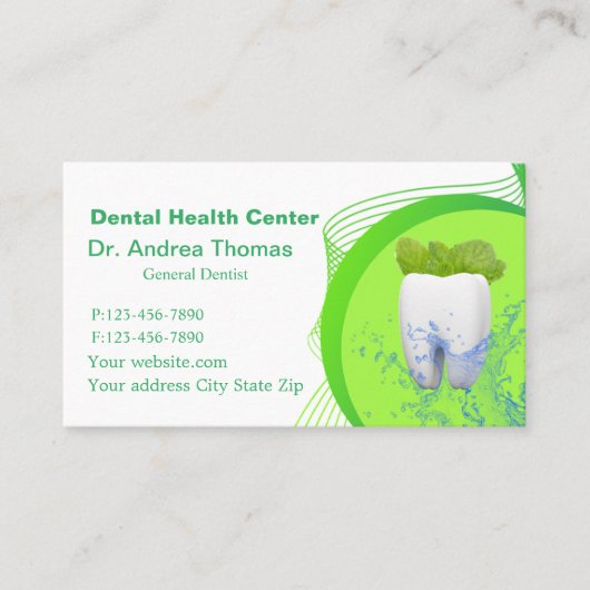 Moderne tandheelkundige Logo Mint Afspraak Bedrijf Afsprakenkaartje (Voorkant)