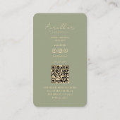 Moderne Tandheelkundige Sage Tandheelkunde Monogra Visitekaartje (Achterkant)