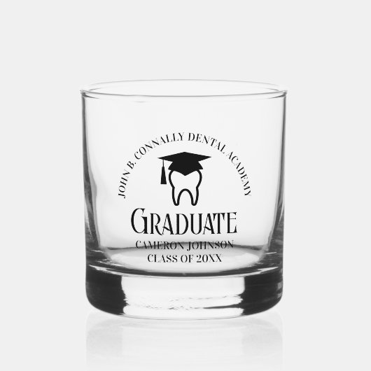 Moderne tandheelkundige school afstuderen partij g whisky glas (Voorkant)